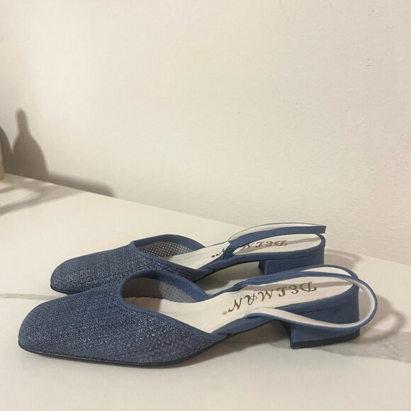 Delmar Slingback Blue Kitten Heels m - size 7 1/2 🇺🇸 - Picture 6 of 9